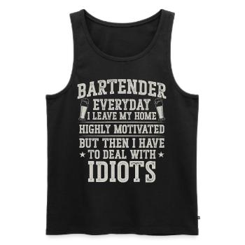 Bartender Mixologist Bartender - Men's Premium Organic Tank Top - black - Front - Michal (187cm)