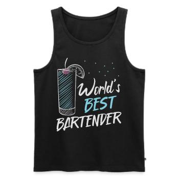 Bartender Mixologist World's Best - Men's Premium Organic Tank Top - black - Front - Michal (187cm)