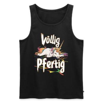 Saufendes Einhorn Völlig Pfertig Design für eine - Männer Premium Bio Tank Top - Schwarz - Vorne - AI Model Male 178 light (178cm)