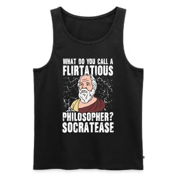 Flirtatious Philosopher Socratease - Männer Premium Bio Tank Top - Schwarz - Vorne - AI Model Male 178 light (178cm)