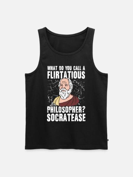 Flirtatious Philosopher Socratease - Männer Premium Bio Tank Top - Schwarz