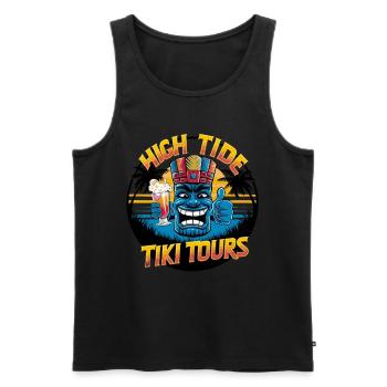 Tiki Kultur Maori Maske für einen Tkik Fans - Männer Premium Bio Tank Top - Schwarz - Vorne - AI Model Male 178 light (178cm)