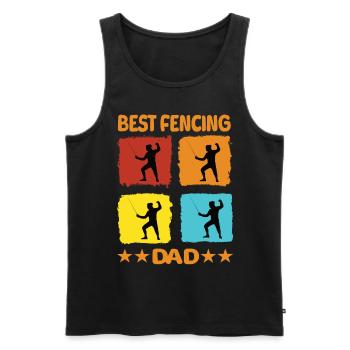 Best Fencing Dad - Männer Premium Bio Tank Top - Schwarz - Vorne - AI Model Male 178 light (178cm)