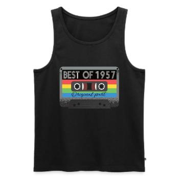Le meilleur de 1957 Vintage Cassette Retro Anniversaire - Débardeur bio Premium Homme - noir - Devant - AI Model Male 178 light (178cm)