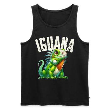 Leguan - Männer Premium Bio Tank Top - Schwarz - Vorne - AI Model Male 178 light (178cm)