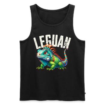 Leguan - Männer Premium Bio Tank Top - Schwarz - Vorne - AI Model Male 178 light (178cm)