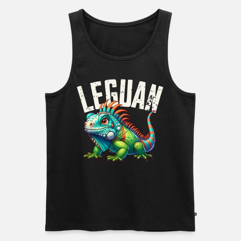 Leguan - Männer Premium Bio Tank Top - Schwarz