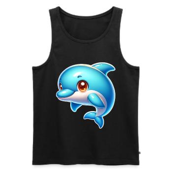 Delfin - Männer Premium Bio Tank Top - Schwarz - Vorne - Michal (187cm)