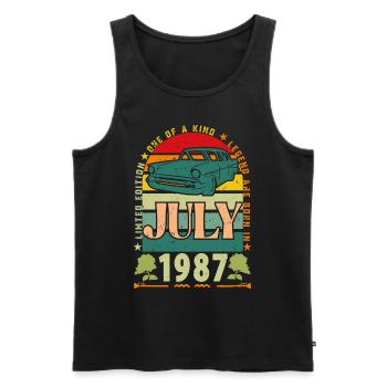 Geburtstagsgeschenk Juli 1987. - Männer Premium Bio Tank Top - Schwarz - Vorne - Michal (187cm)