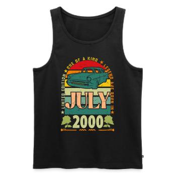 July 2000 birthday gift. July 2000. - Men's Premium Organic Tank Top - black - Front - Michal (187cm)
