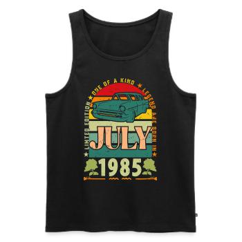 Geburtstagsgeschenk Juli 1985. - Männer Premium Bio Tank Top - Schwarz - Vorne - Michal (187cm)