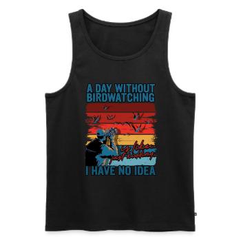 Bird watching ornithologist - Men's Premium Organic Tank Top - black - Front - AI Model Male 178 light (178cm)