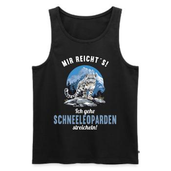 Snow Leopard Schneeleoparden Schneeleopard - Männer Premium Bio Tank Top - Schwarz - Vorne - AI Model Male 178 light (178cm)