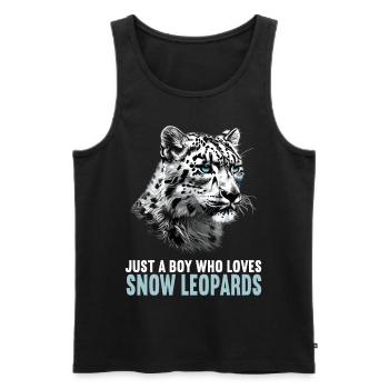 Léopard des neiges Schneeleoparden Schneeleopard - Débardeur bio Premium Homme - noir - Devant - Michal (187cm)