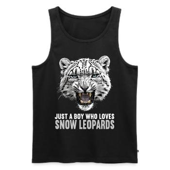 Léopard des neiges Schneeleoparden Schneeleopard - Débardeur bio Premium Homme - noir - Devant - Michal (187cm)