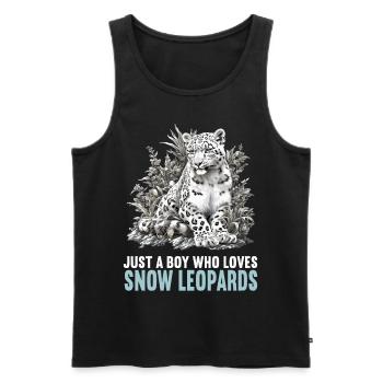 Léopard des neiges Schneeleoparden Schneeleopard - Débardeur bio Premium Homme - noir - Devant - Michal (187cm)