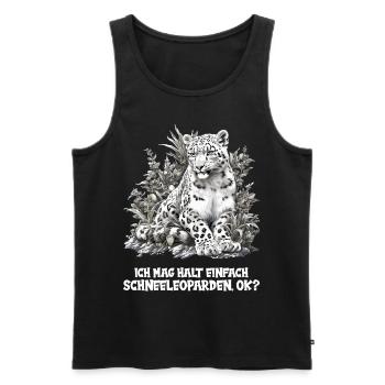 Léopard des neiges Schneeleoparden Schneeleopard - Débardeur bio Premium Homme - noir - Devant - Michal (187cm)