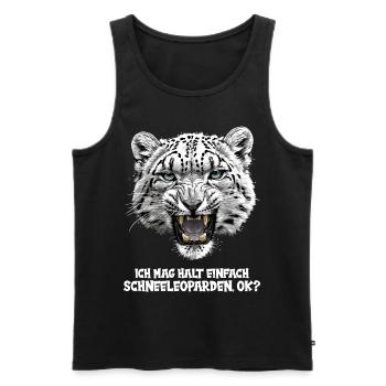 Léopard des neiges Schneeleoparden Schneeleopard - Débardeur bio Premium Homme - noir - Devant - Michal (187cm)