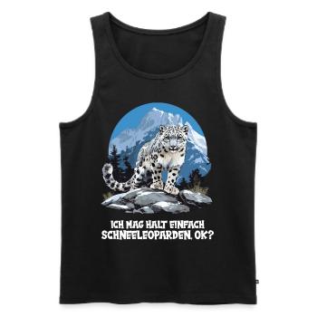 Léopard des neiges Schneeleoparden Schneeleopard - Débardeur bio Premium Homme - noir - Devant - Michal (187cm)