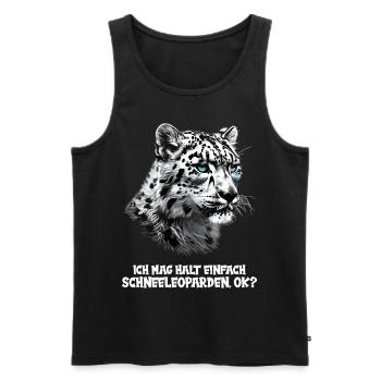 Léopard des neiges Schneeleoparden Schneeleopard - Débardeur bio Premium Homme - noir - Devant - Michal (187cm)