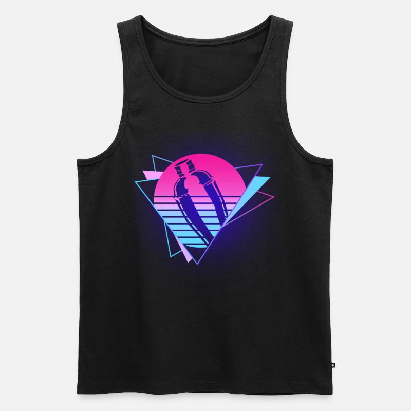 Bartender Mixologist 80's 90s - Männer Premium Bio Tank Top - Schwarz