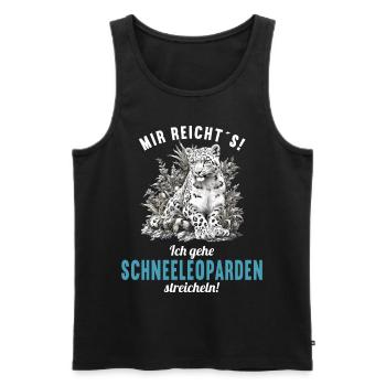 Léopard des neiges Schneeleoparden Schneeleopard - Débardeur bio Premium Homme - noir - Devant - Michal (187cm)