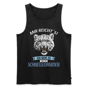 Snow Leopard Schneeleoparden Schneeleopard - Männer Premium Bio Tank Top - Schwarz - Vorne - AI Model Male 178 light (178cm)