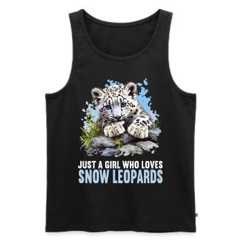 Léopard des neiges Schneeleoparden Schneeleopard - Débardeur bio Premium Homme - noir - Devant - Michal (187cm)