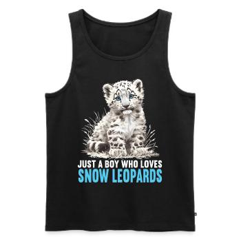 Snow Leopard Schneeleoparden Schneeleopard - Männer Premium Bio Tank Top - Schwarz - Vorne - Michal (187cm)