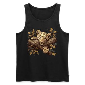 Leoparden Leopard - Männer Premium Bio Tank Top - Schwarz - Vorne - AI Model Male 178 light (178cm)