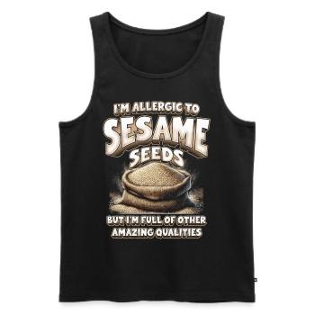 Capsule fruit allergy - Men's Premium Organic Tank Top - black - Front - AI Model Male 178 light (178cm)