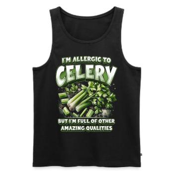 Allergie au céleri - Débardeur bio Premium Homme - noir - Devant - Michal (187cm)