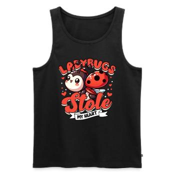 Coccinelle Entomologie Les coccinelles ont volé mon cœur - Débardeur bio Premium Homme - noir - Devant - Michal (187cm)