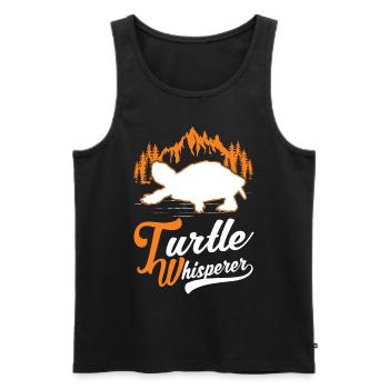 Turtle Whisper Nature Forest Mountains - Men's Premium Organic Tank Top - black - Front - Michal (187cm)