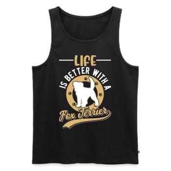 La vie est meilleure avec un fox-terrier - Débardeur bio Premium Homme - noir - Devant - Michal (187cm)