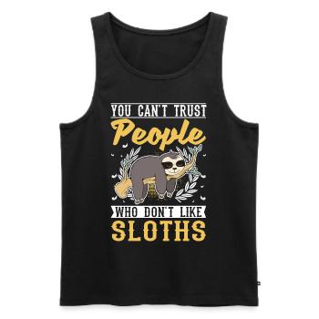 Sloth Lover - Men's Premium Organic Tank Top - black - Front - AI Model Male 178 light (178cm)