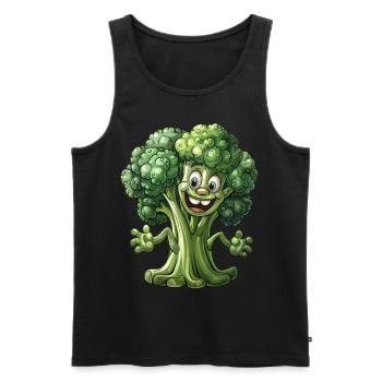 Broccoli Vegan - Men's Premium Organic Tank Top - black - Front - AI Model Male 178 light (178cm)