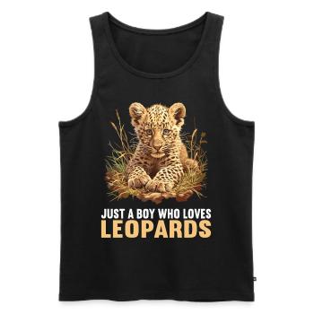 Leoparden Leopard - Männer Premium Bio Tank Top - Schwarz - Vorne - AI Model Male 178 light (178cm)