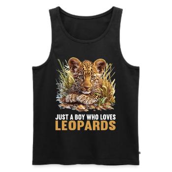 Leoparden Leopard - Männer Premium Bio Tank Top - Schwarz - Vorne - AI Model Male 178 light (178cm)