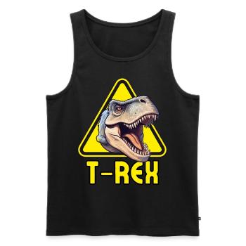 T-REX! - Männer Premium Bio Tank Top - Schwarz - Vorne - AI Model Male 178 light (178cm)