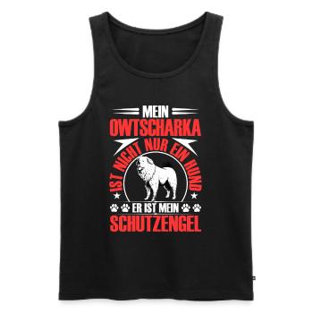 Ovcharka protects me Caucasian Ovcharka - Men's Premium Organic Tank Top - black - Front - Michal (187cm)