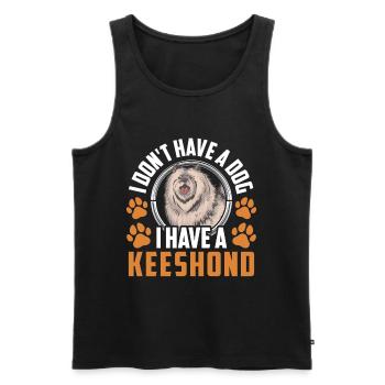 Ich habe einen Wolfsspitz Keeshond - Männer Premium Bio Tank Top - Schwarz - Vorne - Michal (187cm)