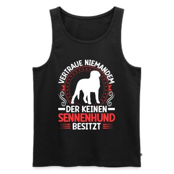 Chien de montagne Je possède un Bouvier Suisse - Débardeur bio Premium Homme - noir - Devant - Michal (187cm)