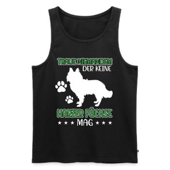 Harzer Fuchs nicht trauen Altdeutscher Hütehund - Männer Premium Bio Tank Top - Schwarz - Vorne - AI Model Male 178 light (178cm)