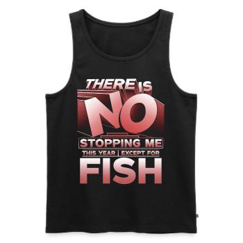 Allergie au poisson - Débardeur bio Premium Homme - noir - Devant - AI Model Male 178 light (178cm)