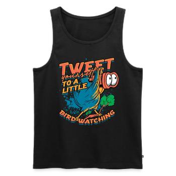 Bird watching ornithologist - Men's Premium Organic Tank Top - black - Front - AI Model Male 178 light (178cm)