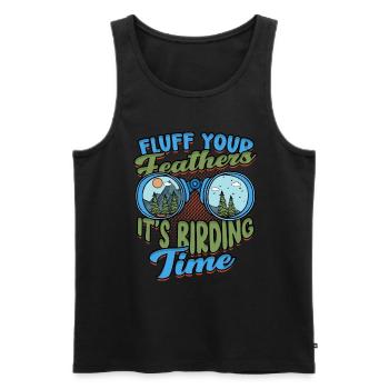 Bird watching ornithologist - Men's Premium Organic Tank Top - black - Front - AI Model Male 178 light (178cm)