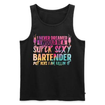 Bartender Mixologist I Never - Men's Premium Organic Tank Top - black - Front - Michal (187cm)