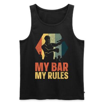 Bartender Mixologist My Bar My - Men's Premium Organic Tank Top - black - Front - Michal (187cm)