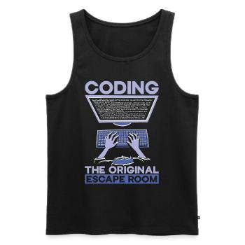 Programmer Computer Scientist Computer Nerd Gift - Men's Premium Organic Tank Top - black - Front - AI Model Male 178 light (178cm)